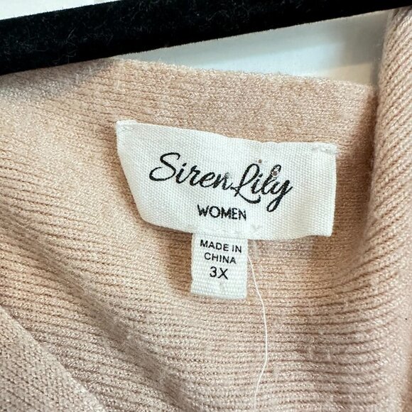 Siren Lily PLUS 3X women's pale peach cream neutral sweater with sparkles - Picture 4 of 12